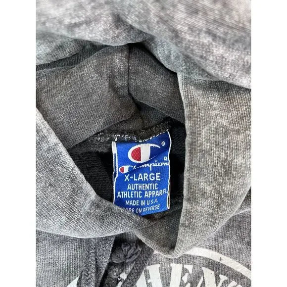 Vintage Champion Hoodie Mens (XL) Gray Acid Wash Made in USA Pullover
